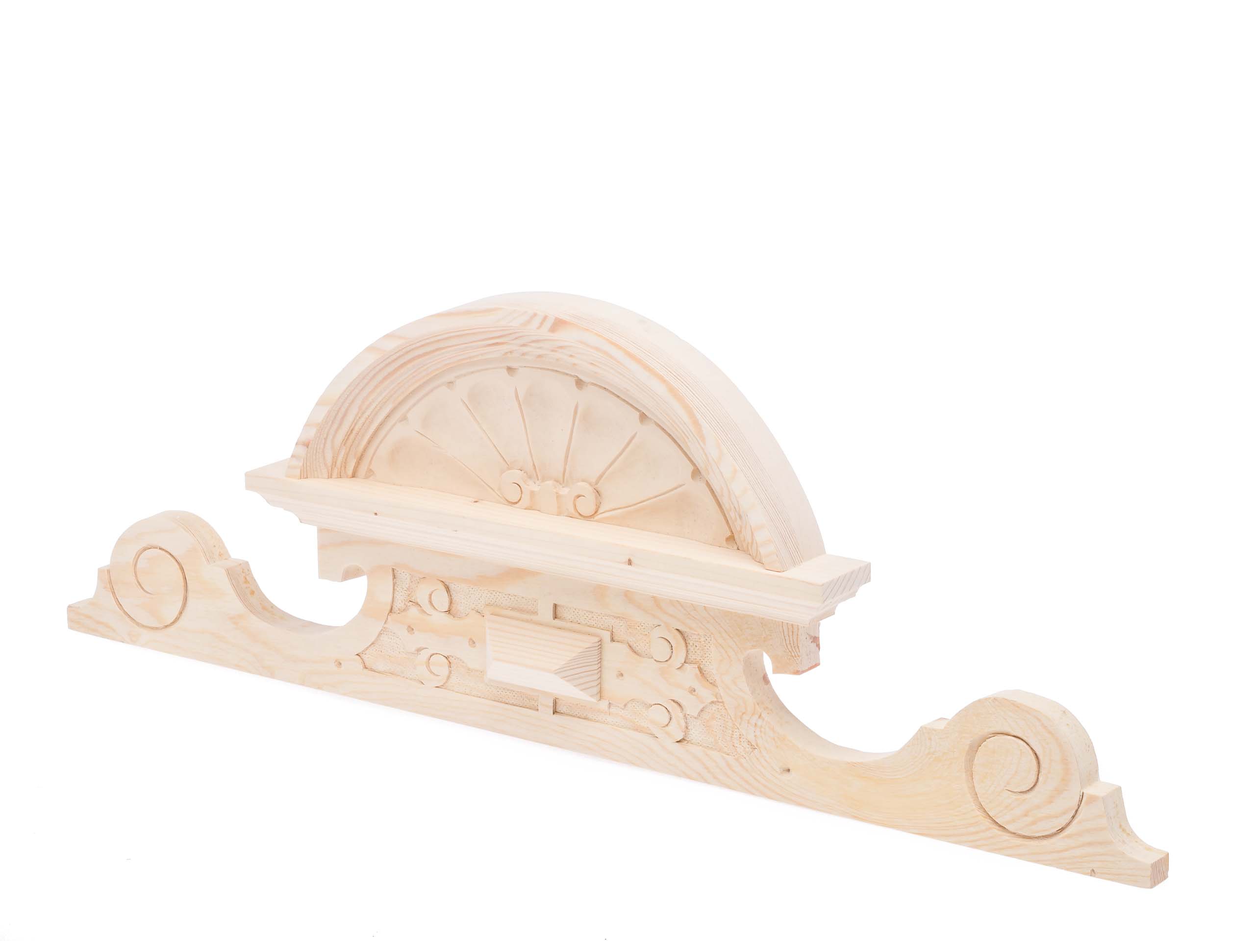 Schrankkrone Holz Schrankaufsatz Schrank Krone 24cm x 68cm Bekrönung antik Stil