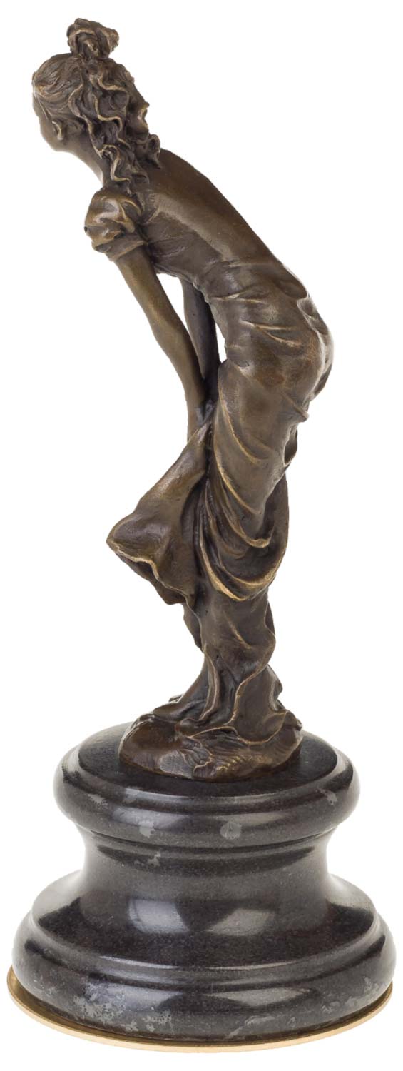 Bronzeskulptur im Antik-Stil Frau Kleid Bronze Figur Statue - 25cm
