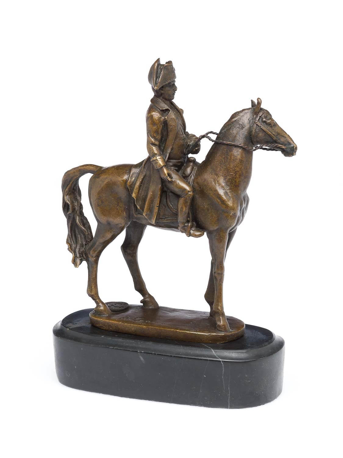 Bronze Napoleon mit Pferd Bronzeskulptur Bronzefigur Skulptur antik Stil