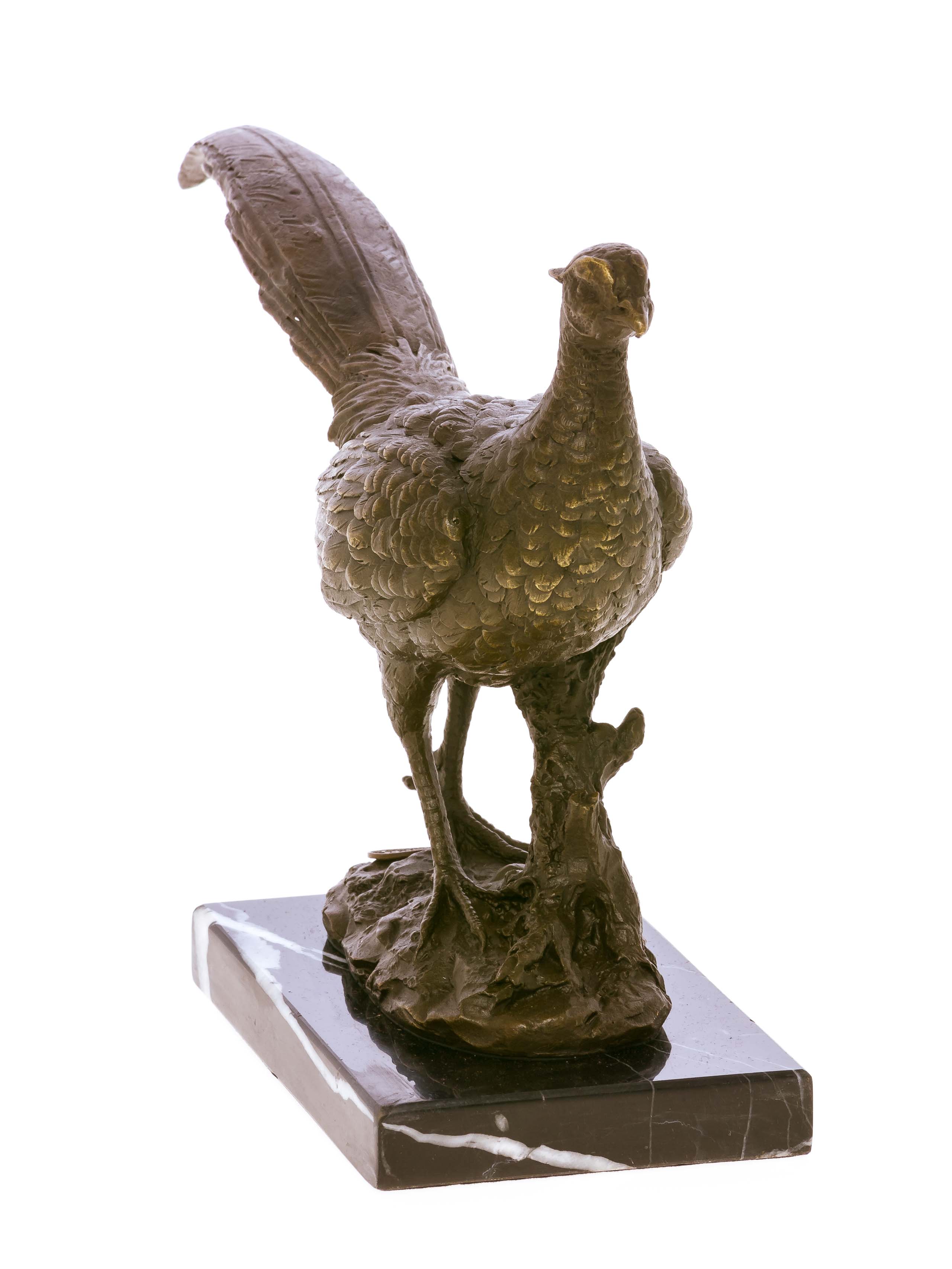 BRONZE FASAN REBHUHN BRONZESKULPTUR BRONZEFIGUR SKULPTUR FIGUR ANTIK STIL