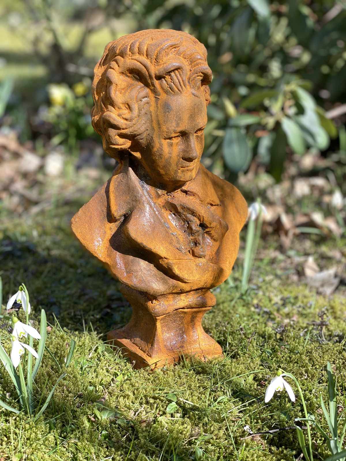 Skulptur Beethoven Gartenfigur Eisen Figur Statue Rost Antik-Stil