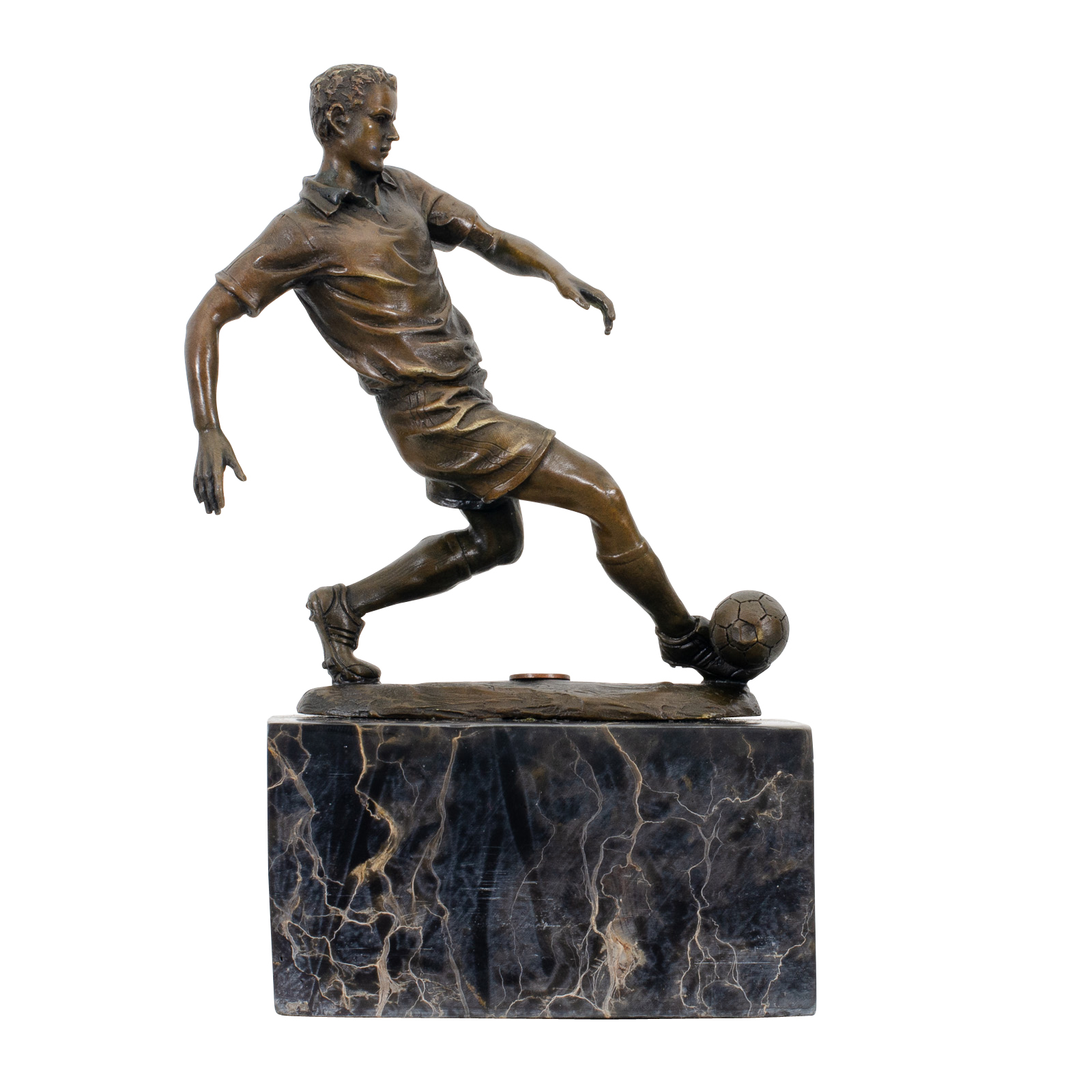 Bronzeskulptur Fussball Bronze Skulptur Figur Trophäe Pokal Verein Statue