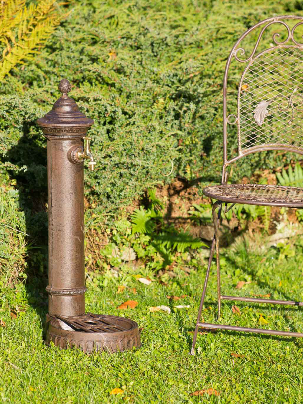 Standbrunnen 78cm Waschbecken Brunnen Eisen Waschplatz Antik-Stil braun