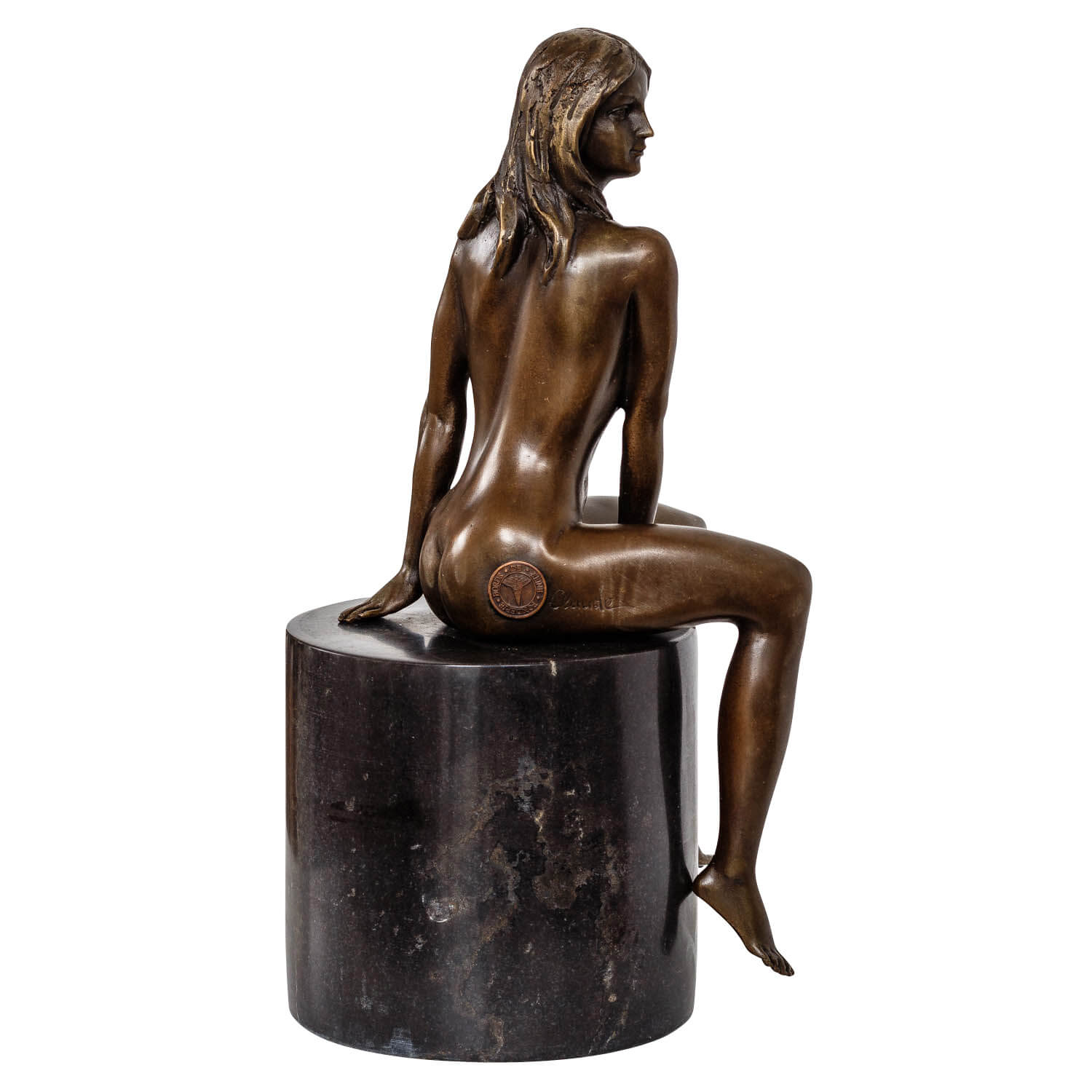 Bronzeskulptur Frau Erotik Kunst im Antik-Stil Bronze Figur Statue 27cm