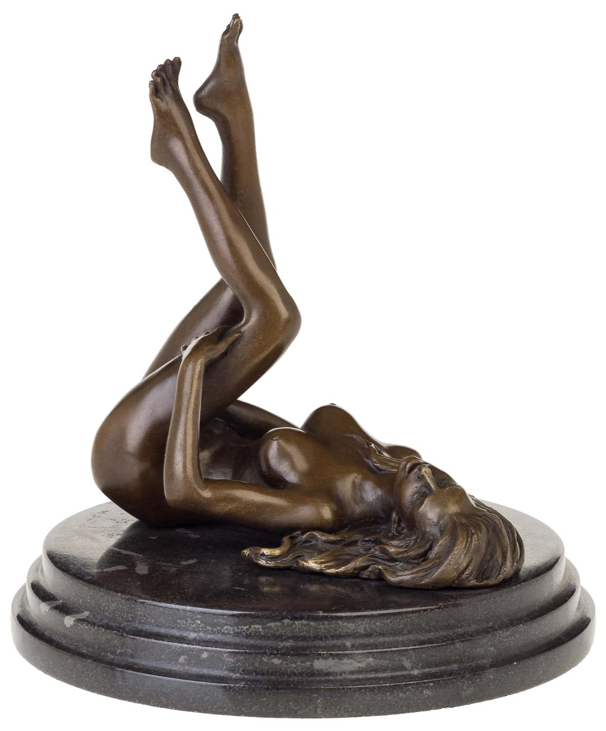 Bronzeskulptur Frau Erotik Akt Kunst im Antik-Stil Bronze Figur Statue - 20cm