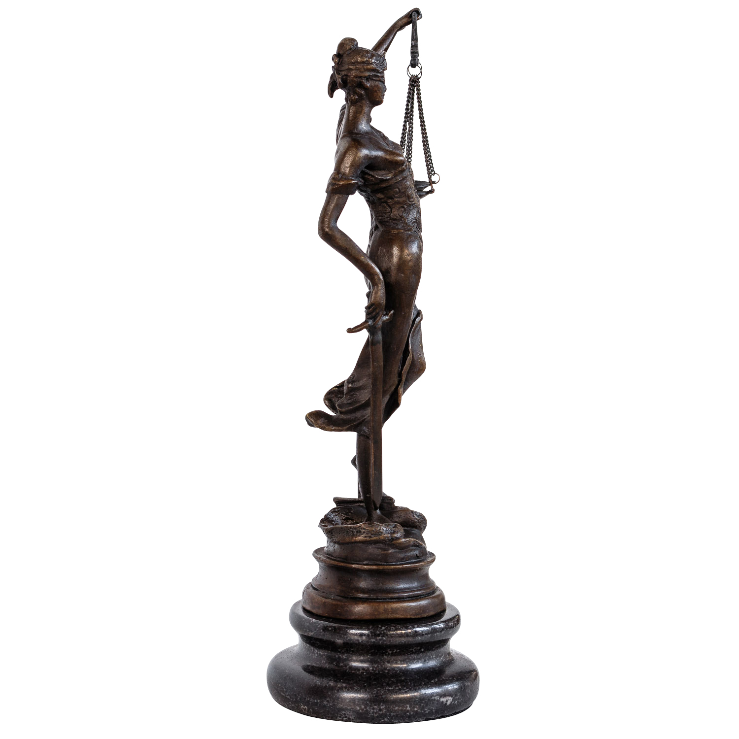 Bronzeskulptur Justitia Justizia Bronze Figur Skulptur im Antik-Stil - 24cm