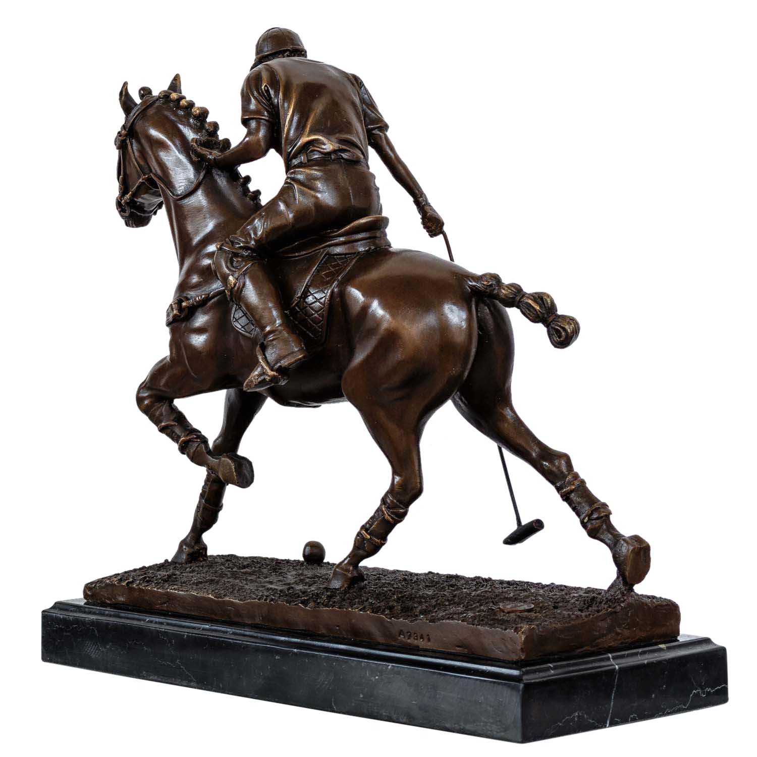 Bronzeskulptur Polo Spieler im Antik-Stil Bronze Figur Statue 33cm