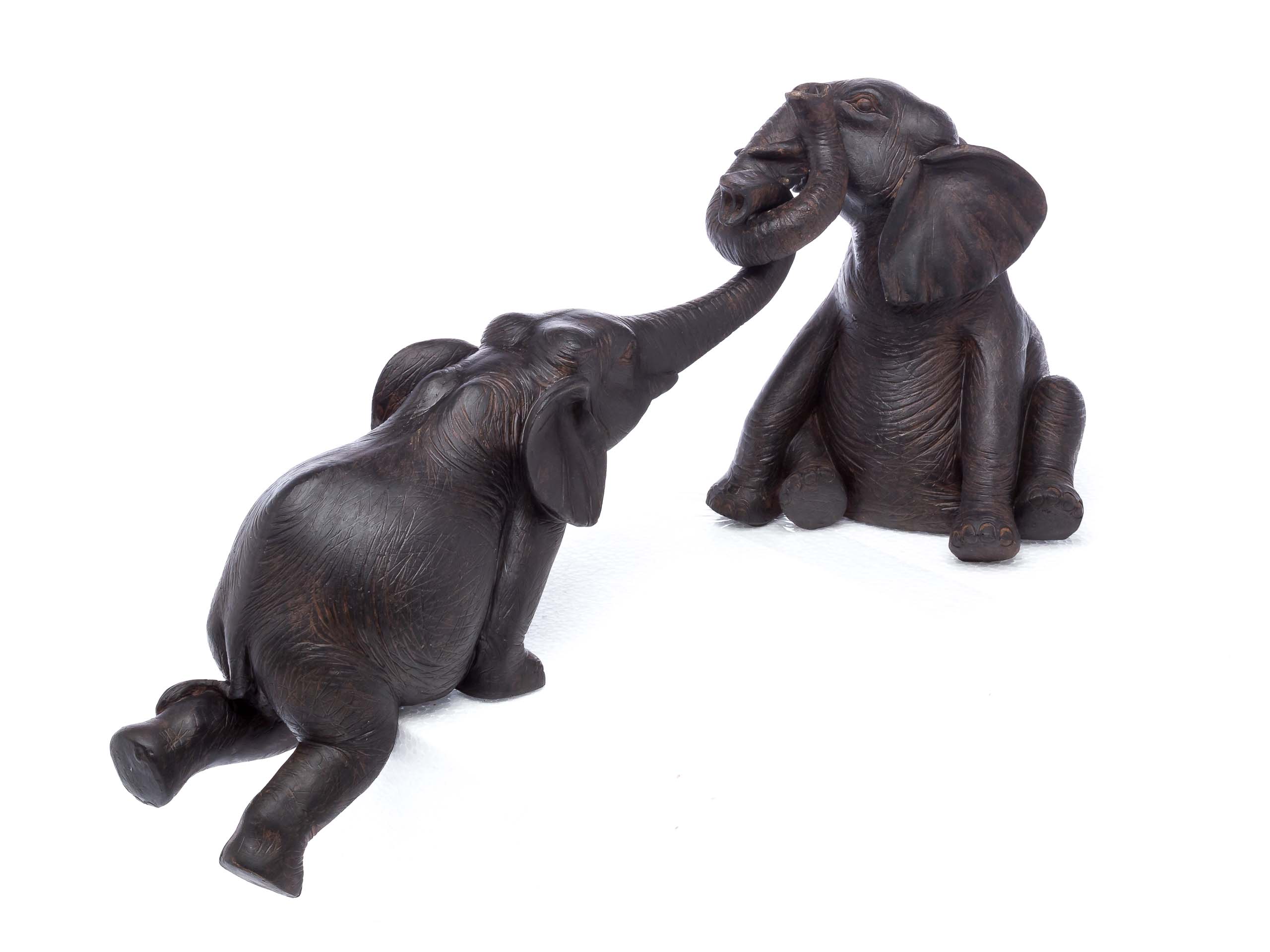 Elefantenpaar aus Kunstharz Elefant Figur Skulptur sculpture elephant wildlife