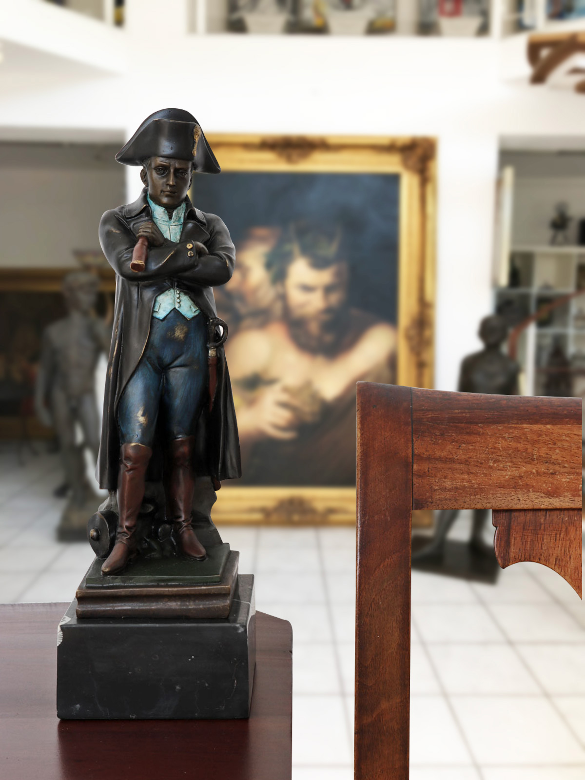 Bronzeskulptur Napoleon im Antik-Stil Bronze Figur Statue - 30,7cm
