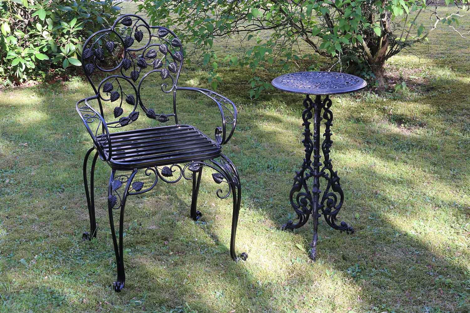 Gartentisch Gusseisen 72cm Tisch Beistelltisch Eisen Antik-Stil schwarz