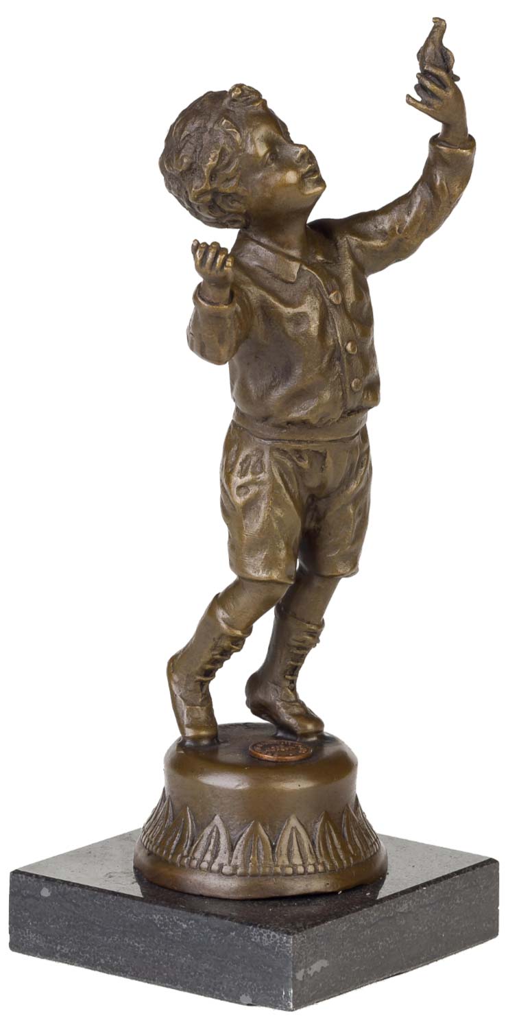 Bronzeskulptur Junge Vogel im Antik-Stil Bronze Figur Statue 23cm