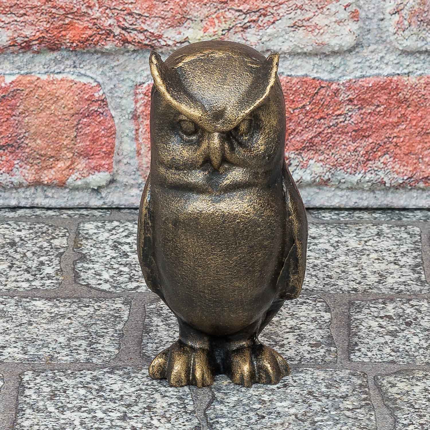 Figur Eule Kauz Uhu Vogel Skulptur Eisen Dekoration Antik-Stil 16cm