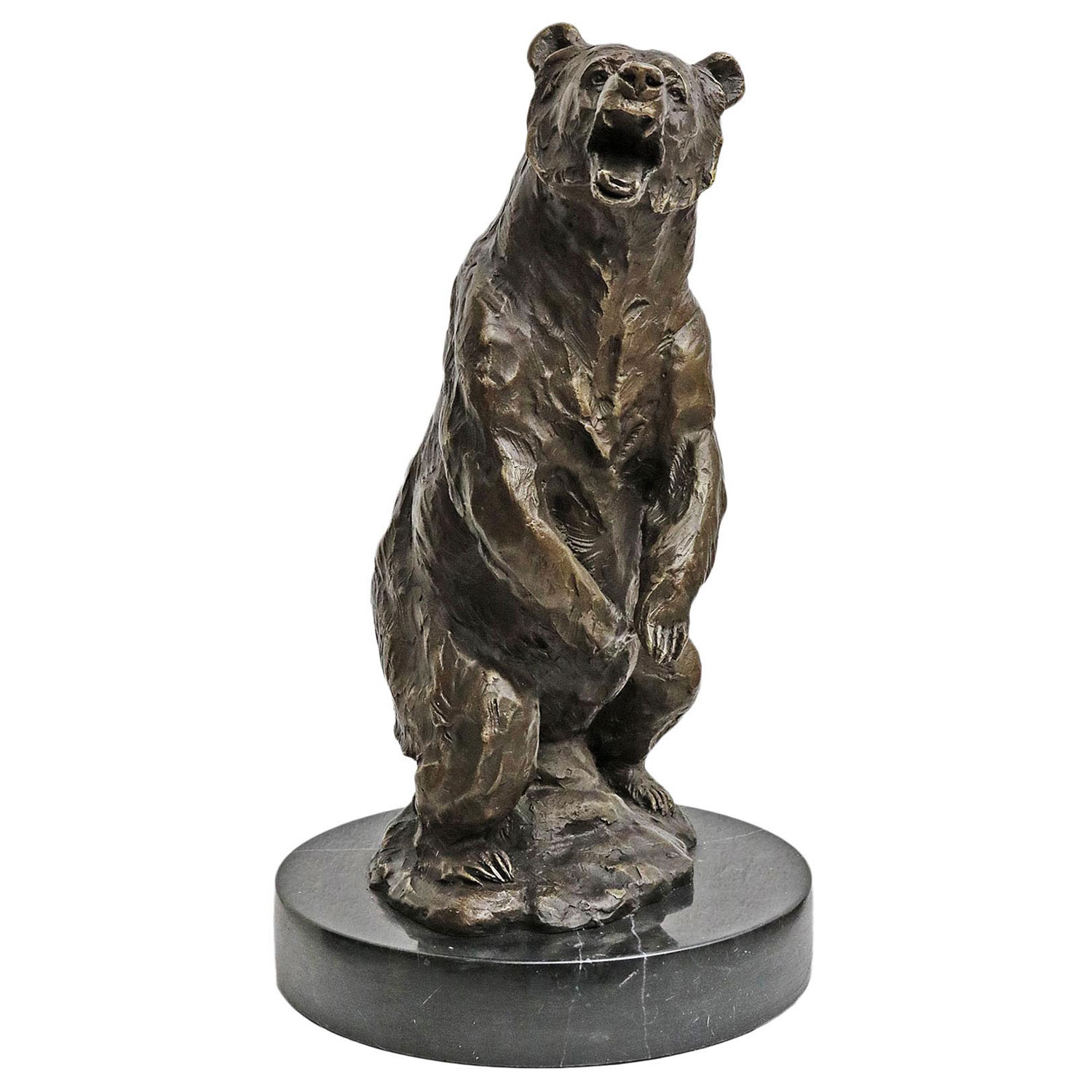 Bronzeskulptur Braunbär Grizzly Bär Bronze Figur Skulptur Antik-Stil 35cm