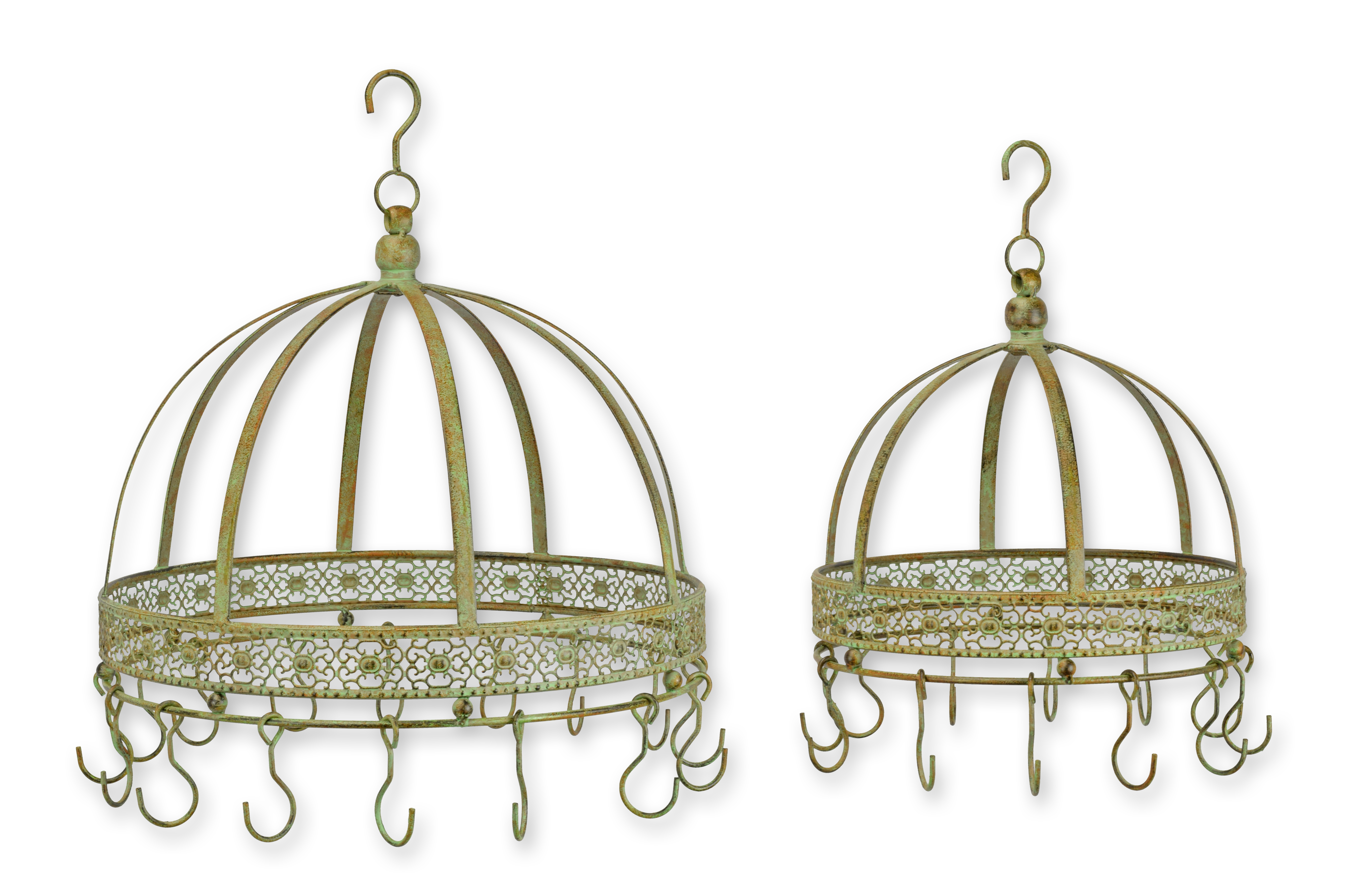 Ein Paar Hakenleiste Küchenkrone aus Eisen Replikat Retro Design Dekoration Zubehor, Ohrring, Schmuck