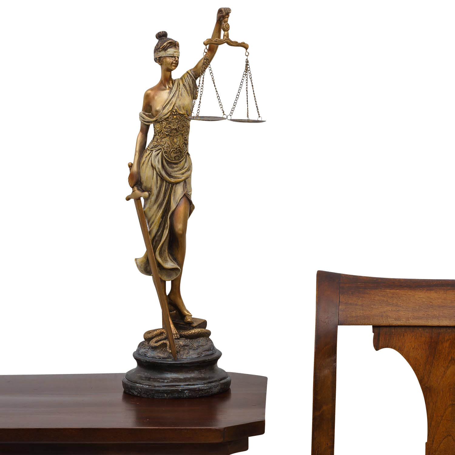 Skulptur Justitia Göttin der Gerechtigkeit Figur im Antik-Stil - 53cm