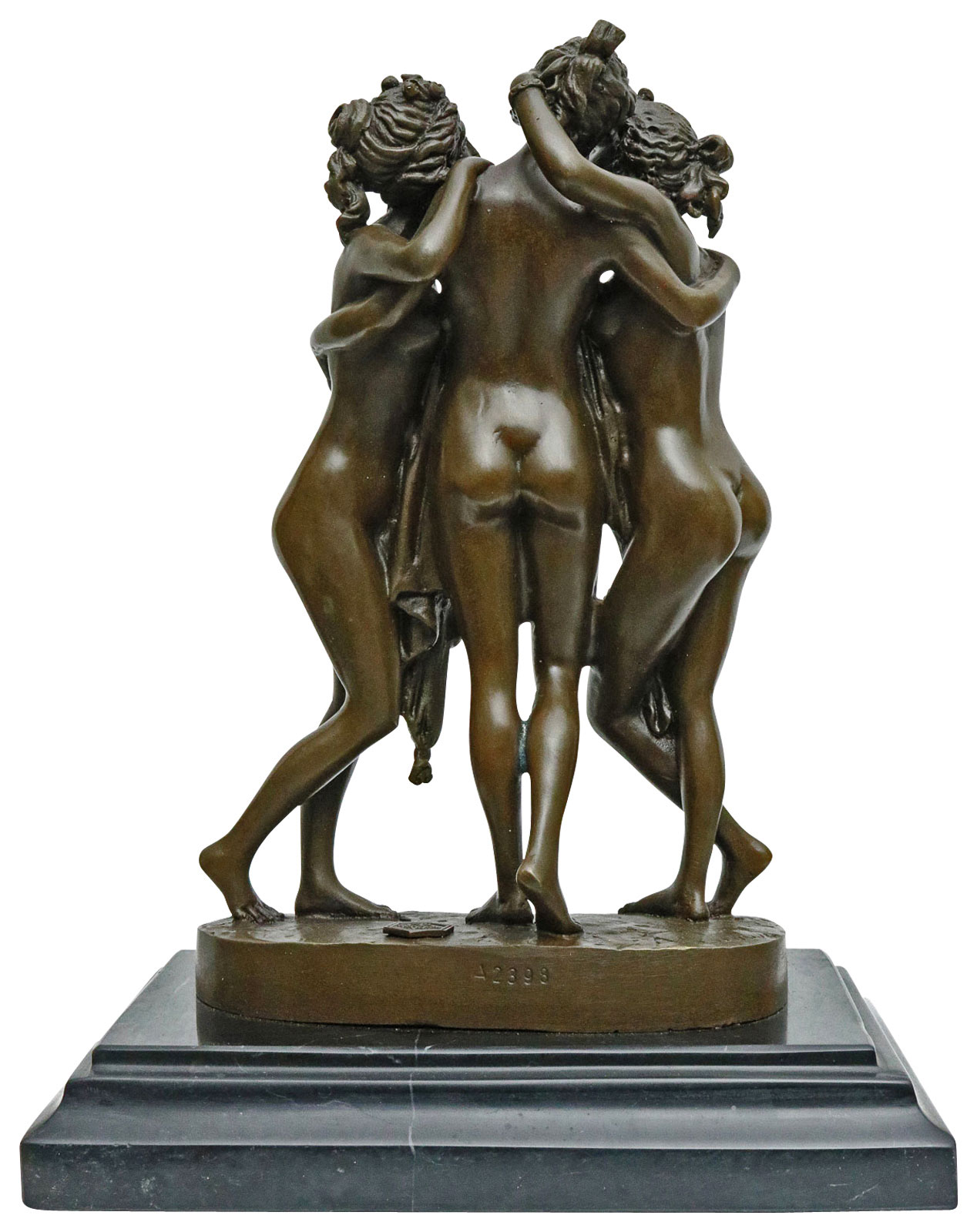 Bronzeskulptur drei Grazien nach Canova erotische Kunst Antik-Stil Bronze Figur