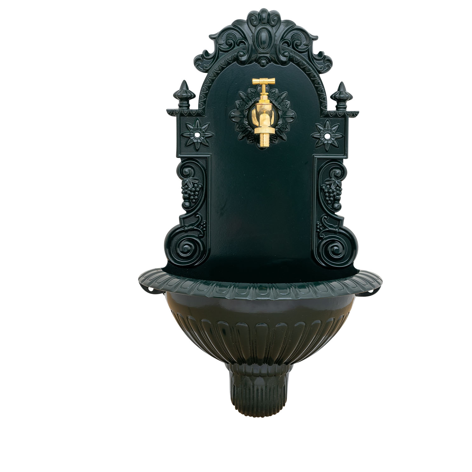 Waschbecken Wein Wandbrunnen Garten Aluminium Becken Brunnen Antik-Stil grün