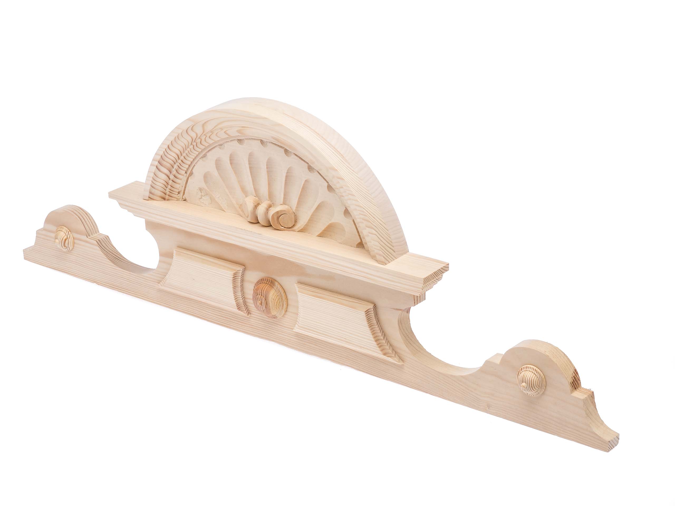 Schrankkrone aus Holz Schrankaufsatz Verzierung 28cm x 80cm Bekrönung antik Stil