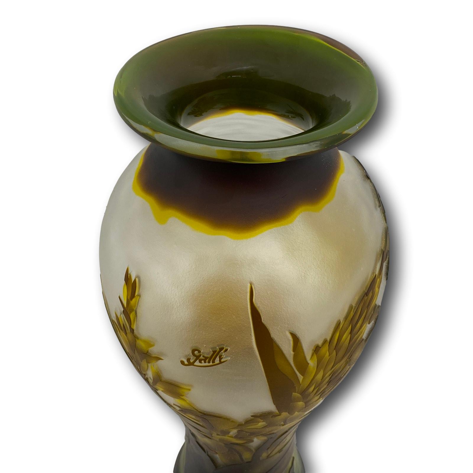 Vase Replika nach Galle Gallé Glasvase Glas Antik-Jugendstil-Stil Kopie c8