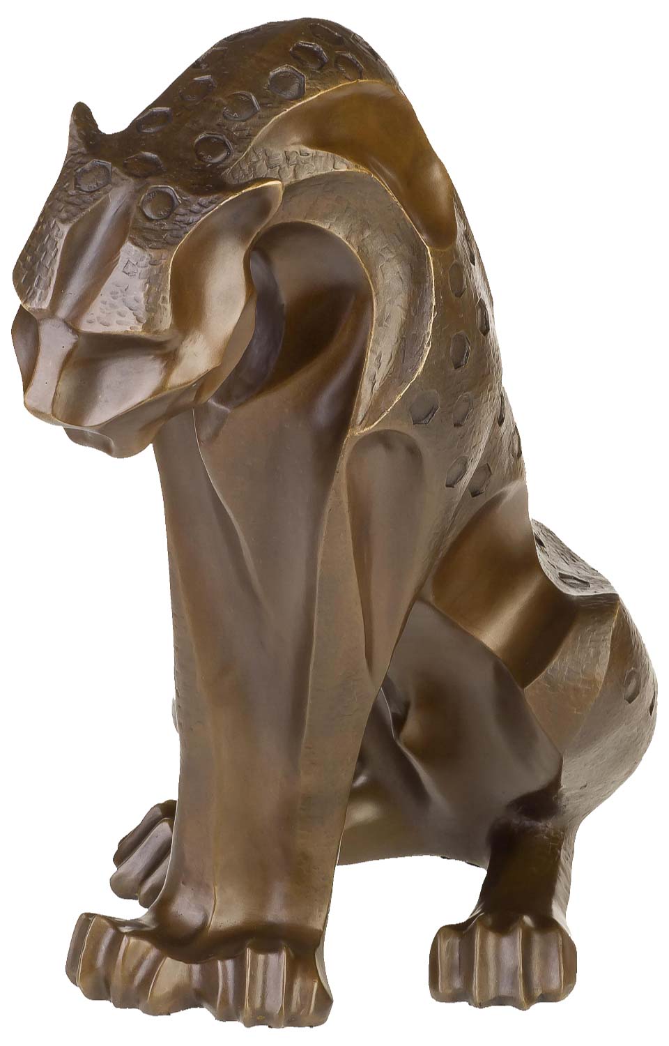 Bronzeskulptur Jaguar Panther Bronze Figur Bronzefigur Skulptur Antik-Stil 54cm