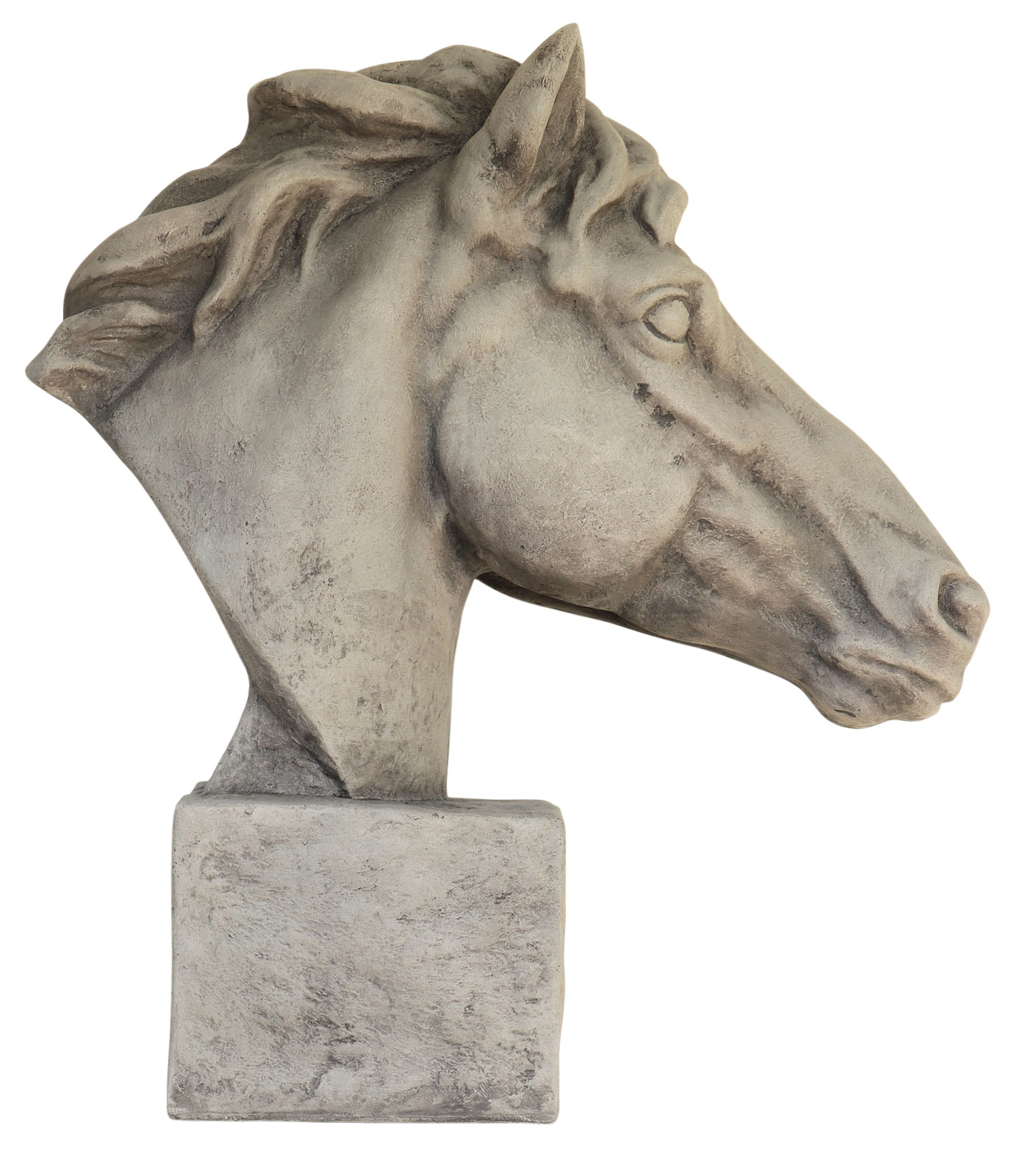 XL Pferdekopf Pferd Skulptur Figur Statue Garten Antik-Stil 64cm