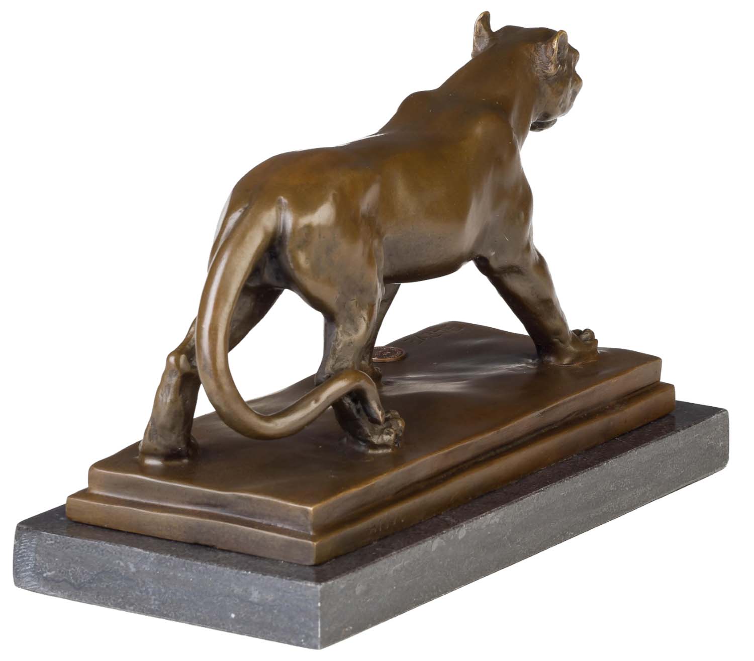 Bronzeskulptur Raubkatze im Antik-Stil Bronze Figur Statue - 24cm