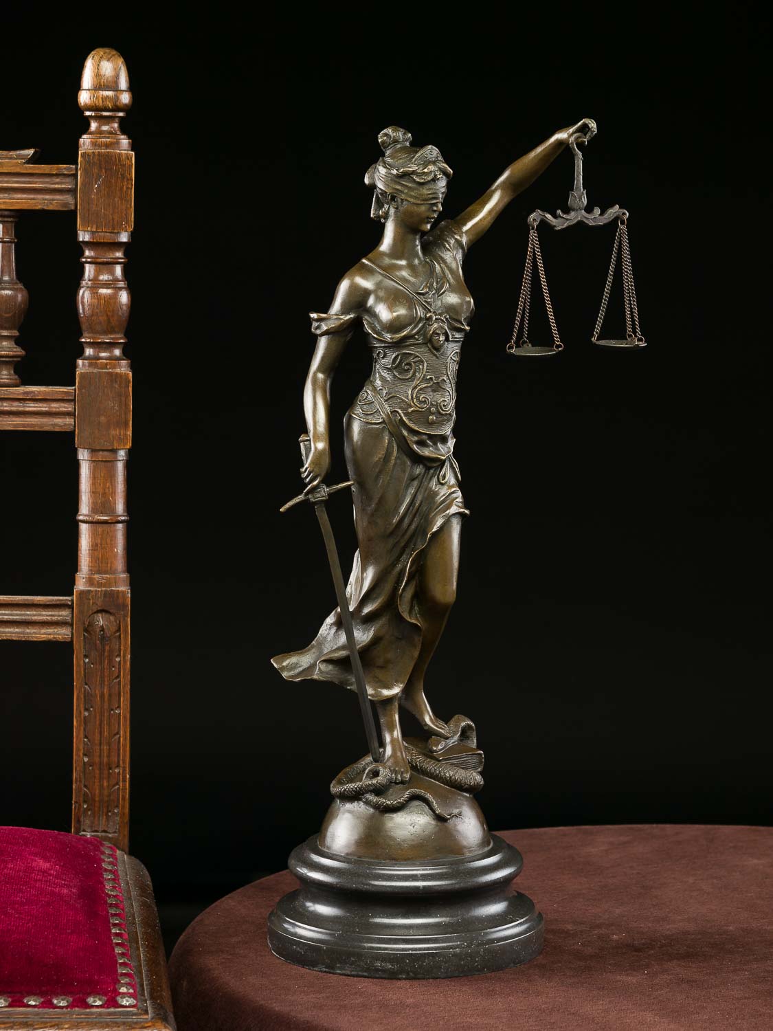 Bronzeskulptur Justitia Justizia Bronze Figur Skulptur 45cm sculpture justice