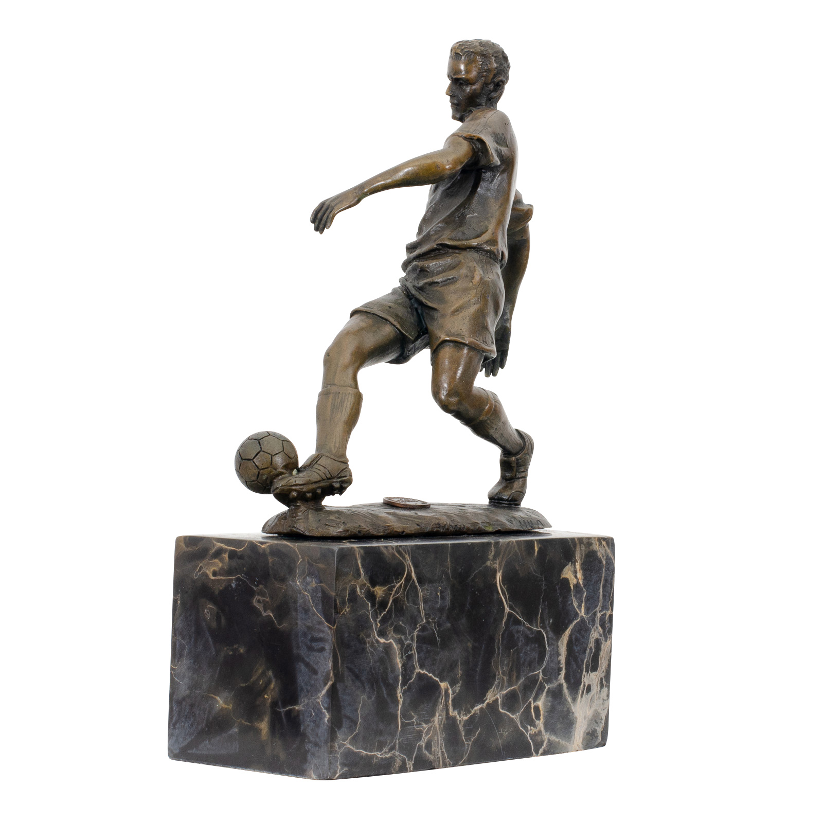 Bronzeskulptur Fussball Bronze Skulptur Figur Trophäe Pokal Verein Statue