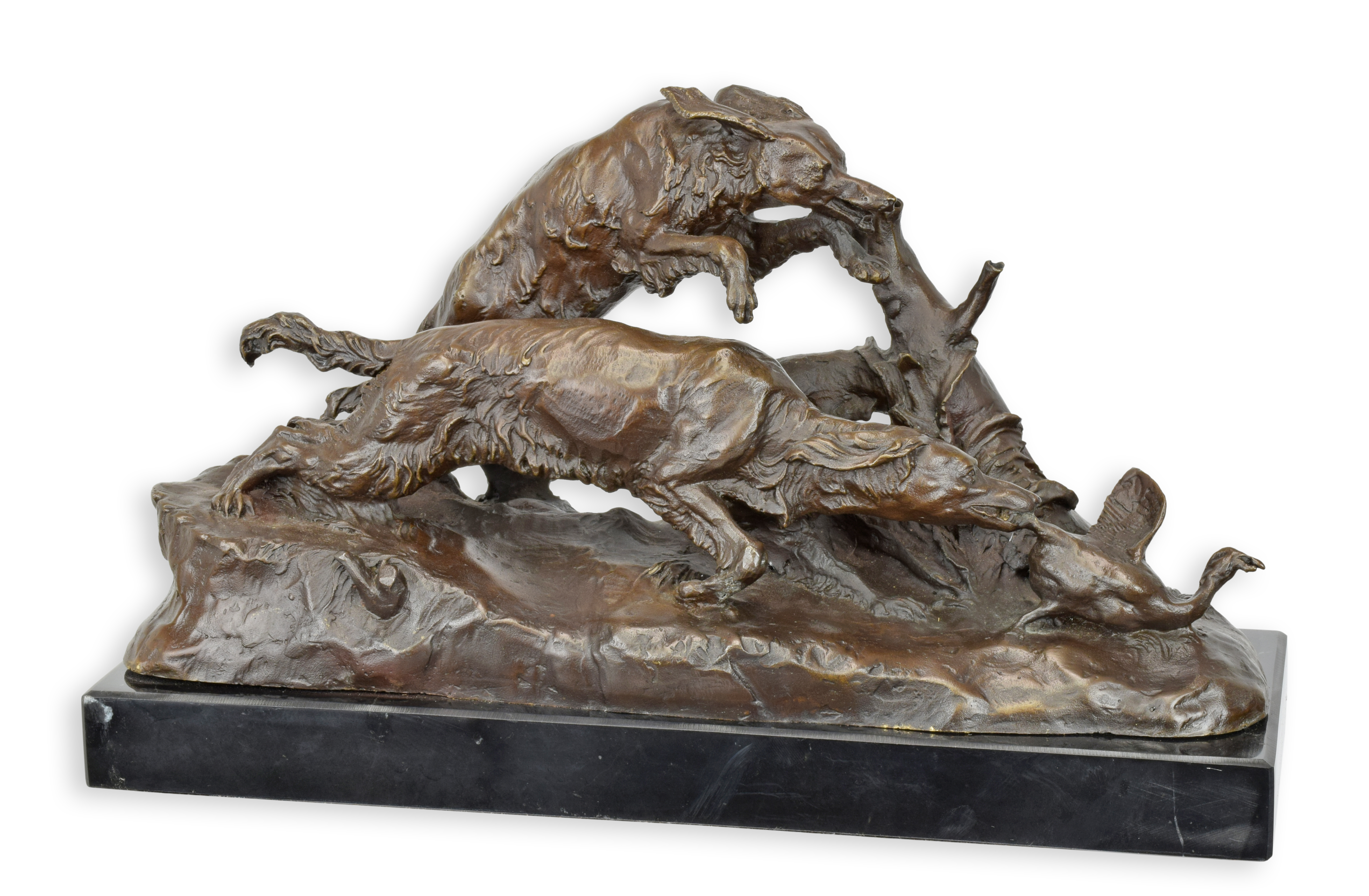 Eine Bronzeskulptur einer Entenjagd Replikat Retro Design Dekoration