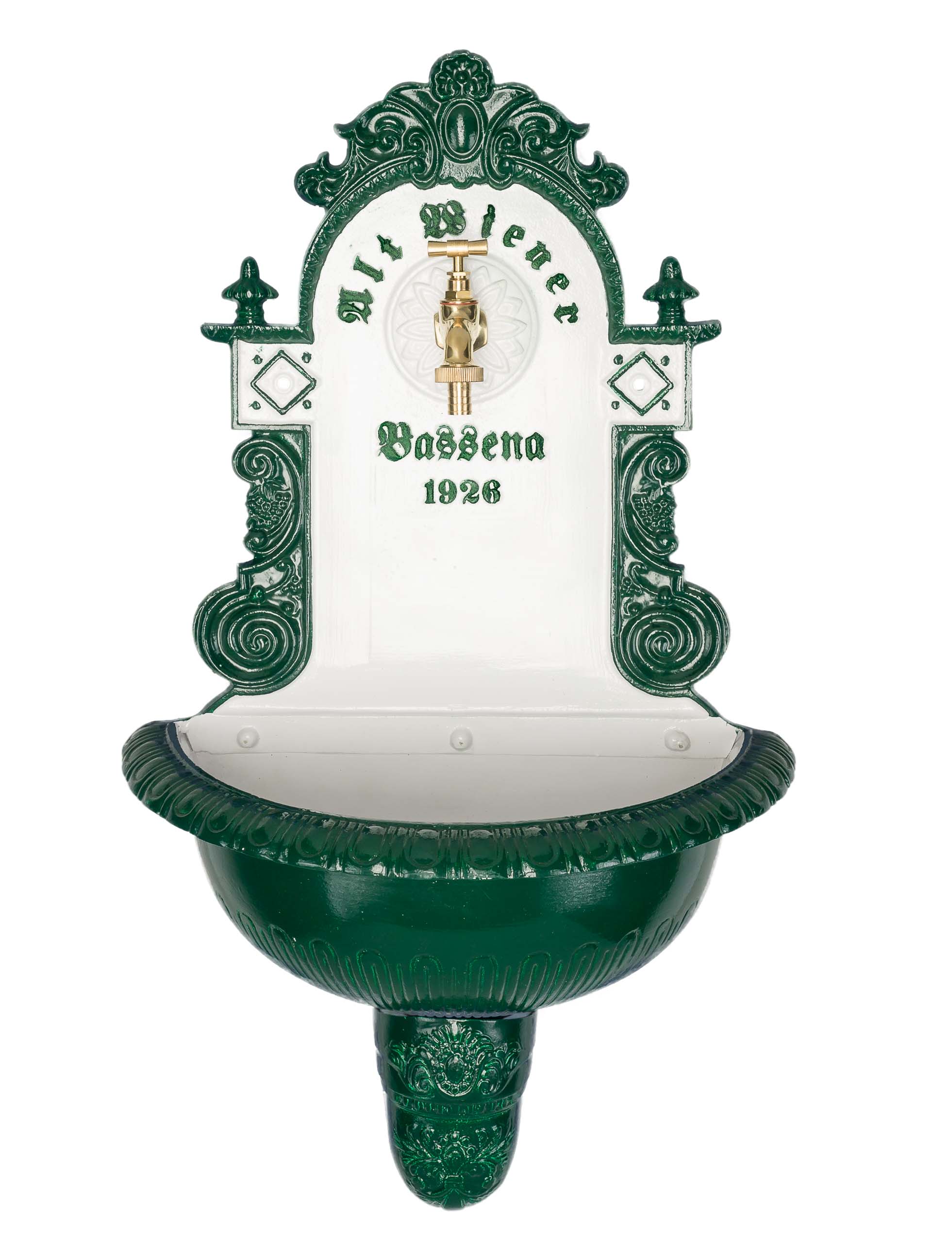 Brunnen Wandbrunnen 71,5cm Aluminium Waschbecken im Antikstil fountain garden