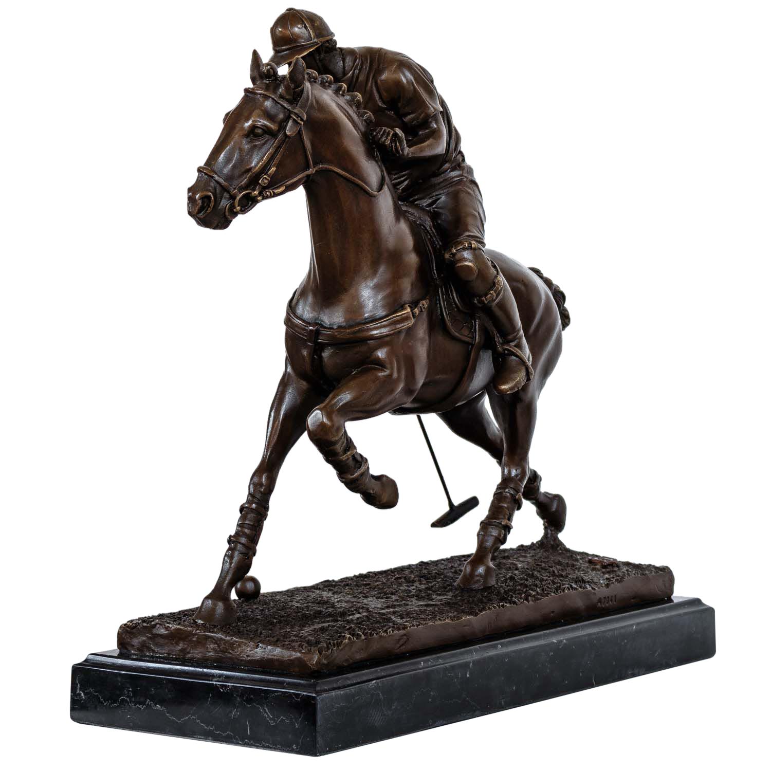 Bronzeskulptur Polo Spieler im Antik-Stil Bronze Figur Statue 33cm