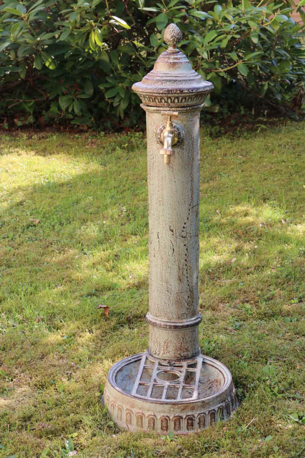 Standbrunnen 78cm Waschbecken Brunnen Eisen Waschplatz Antik-Stil grün