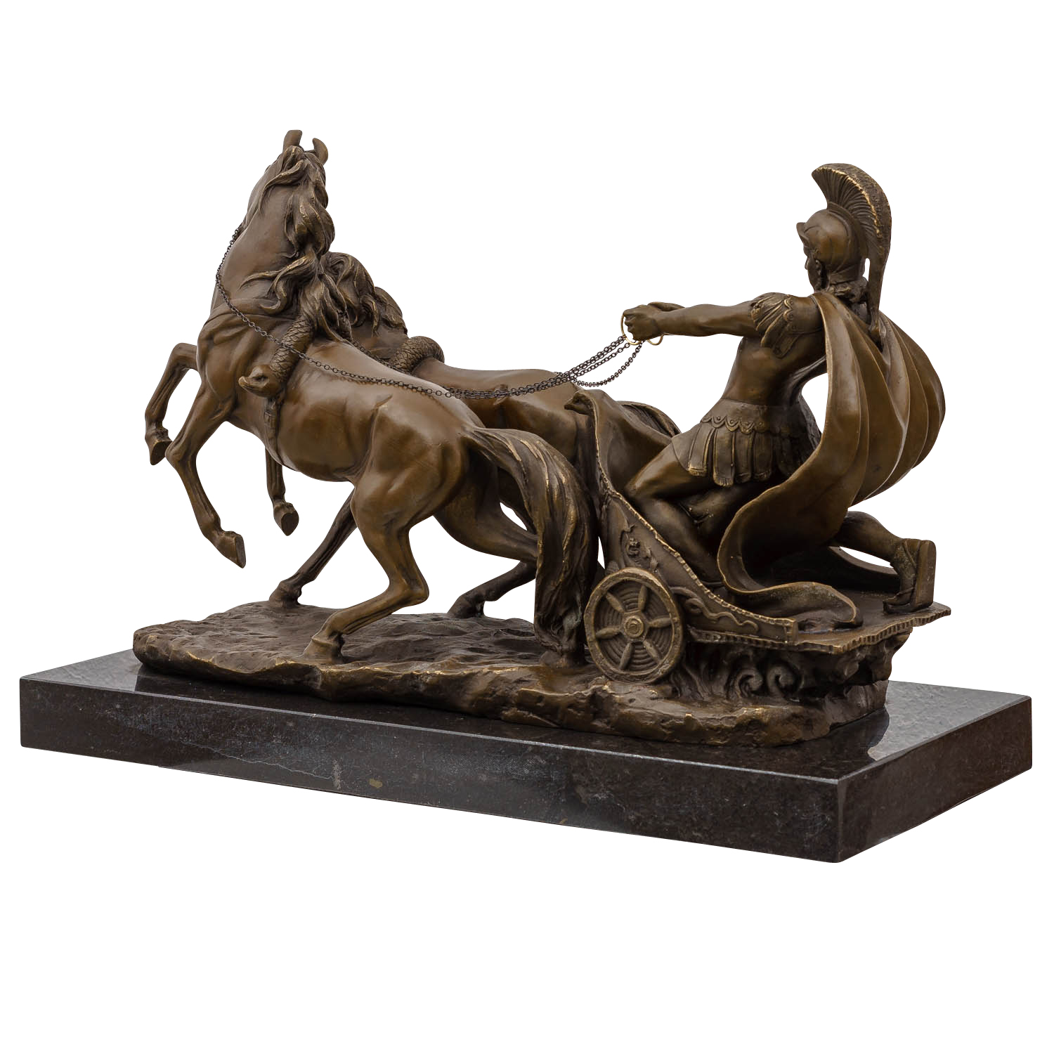 Bronzeskulptur Römer im Streitwagen nach Adrian Jones Reiter Bronze 51cm