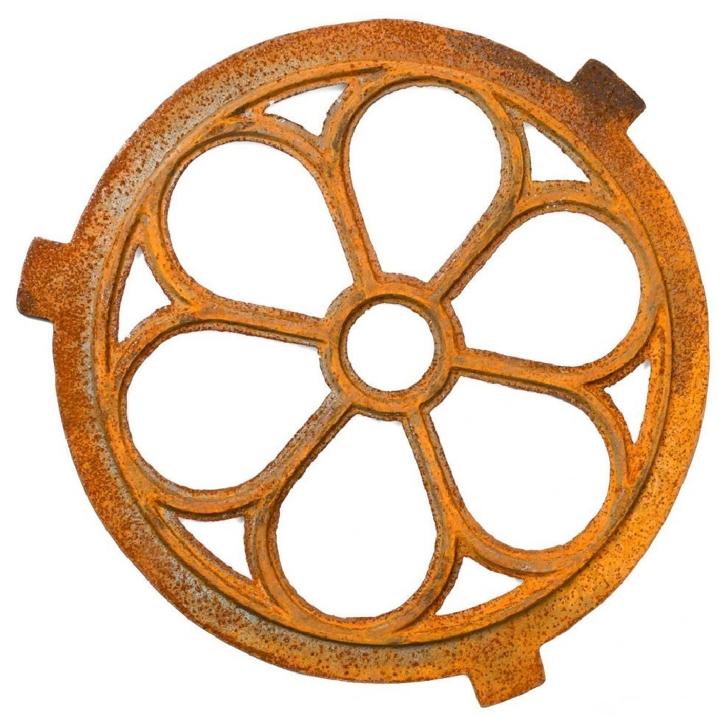Nostalgie Stallfenster Rund 43cm Fenster Gusseisen Rahmen Rost Antik-Stil