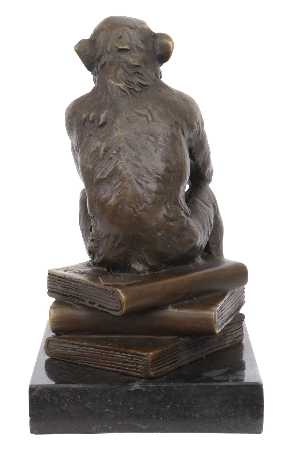 Bronzeskulptur Affe Totenkopf Schädel Bronze Darwin Statue Bronzefigur Antikstil