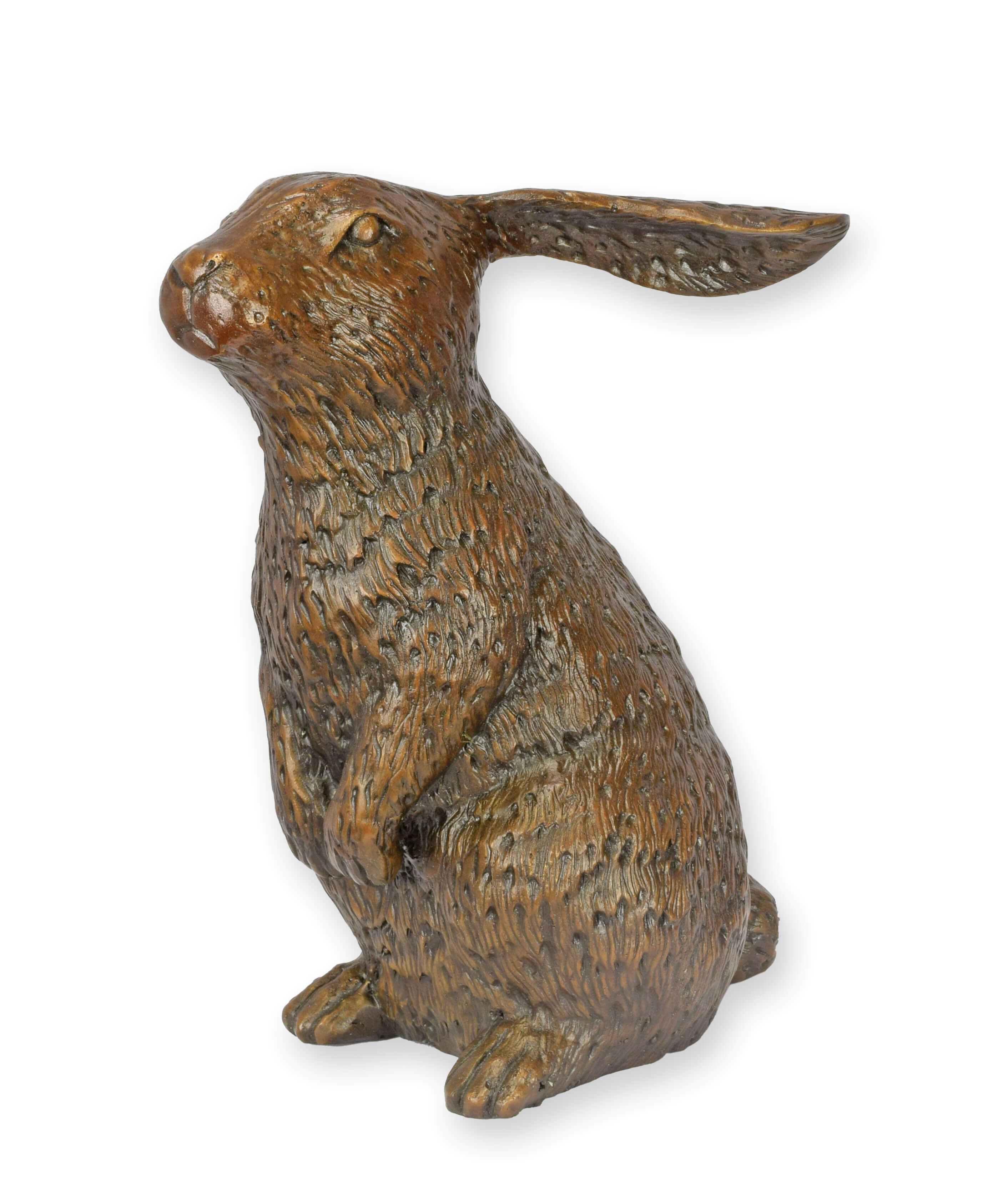 Hasenfigur, Hase, Bronzefarben, Tierfigur, Skulptur