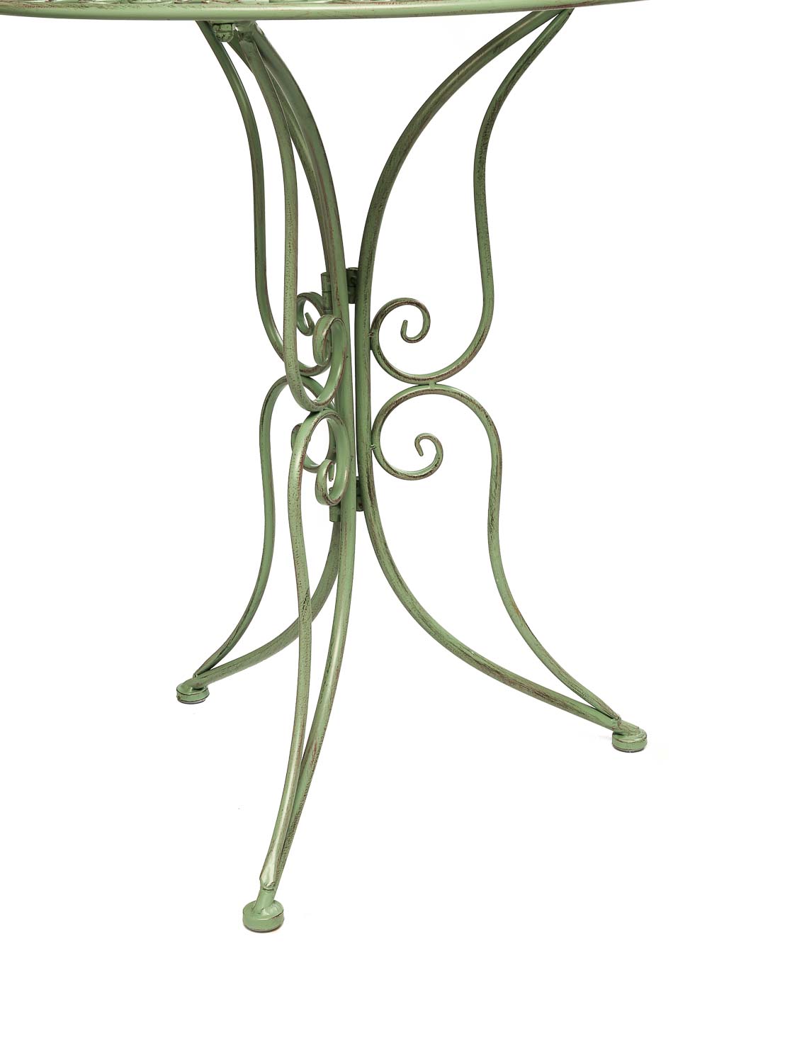 Gartenset Tisch und 2 Stühle Eisen Antik-Stil Gartenmöbel grün Bistroset