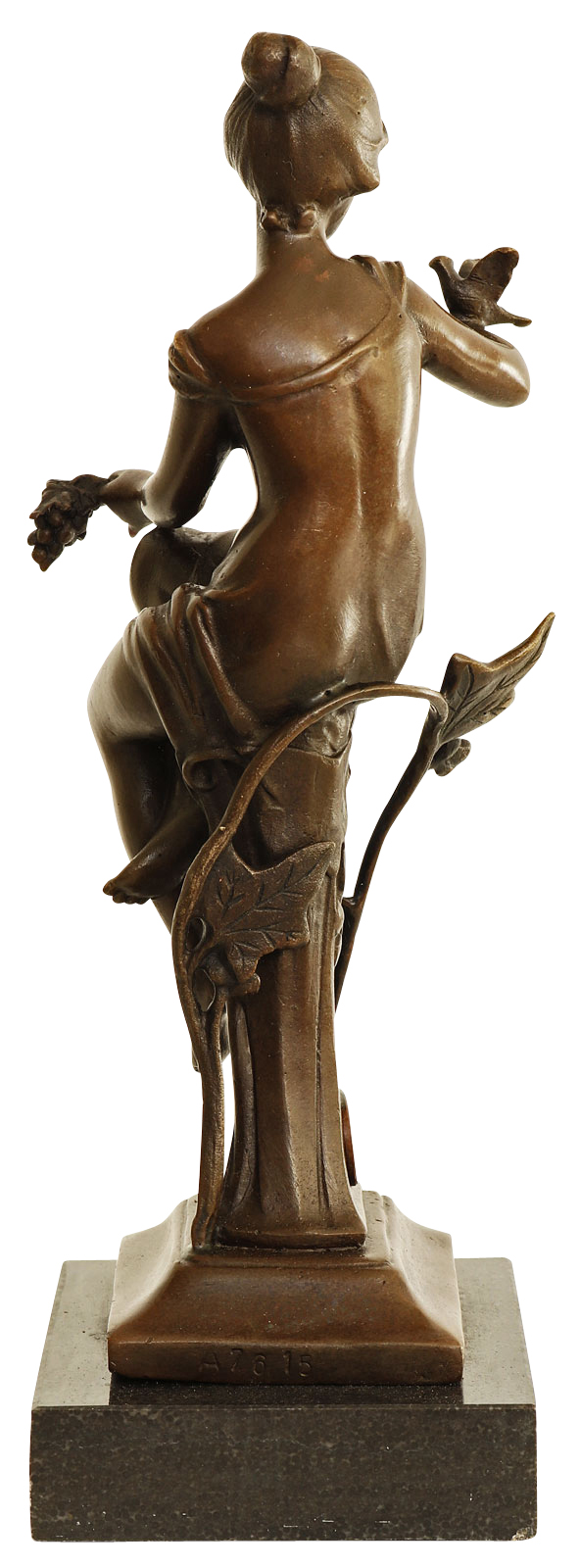Bronzeskulptur Frau Vogel im Antik-Stil Bronze Figur Statue 23cm