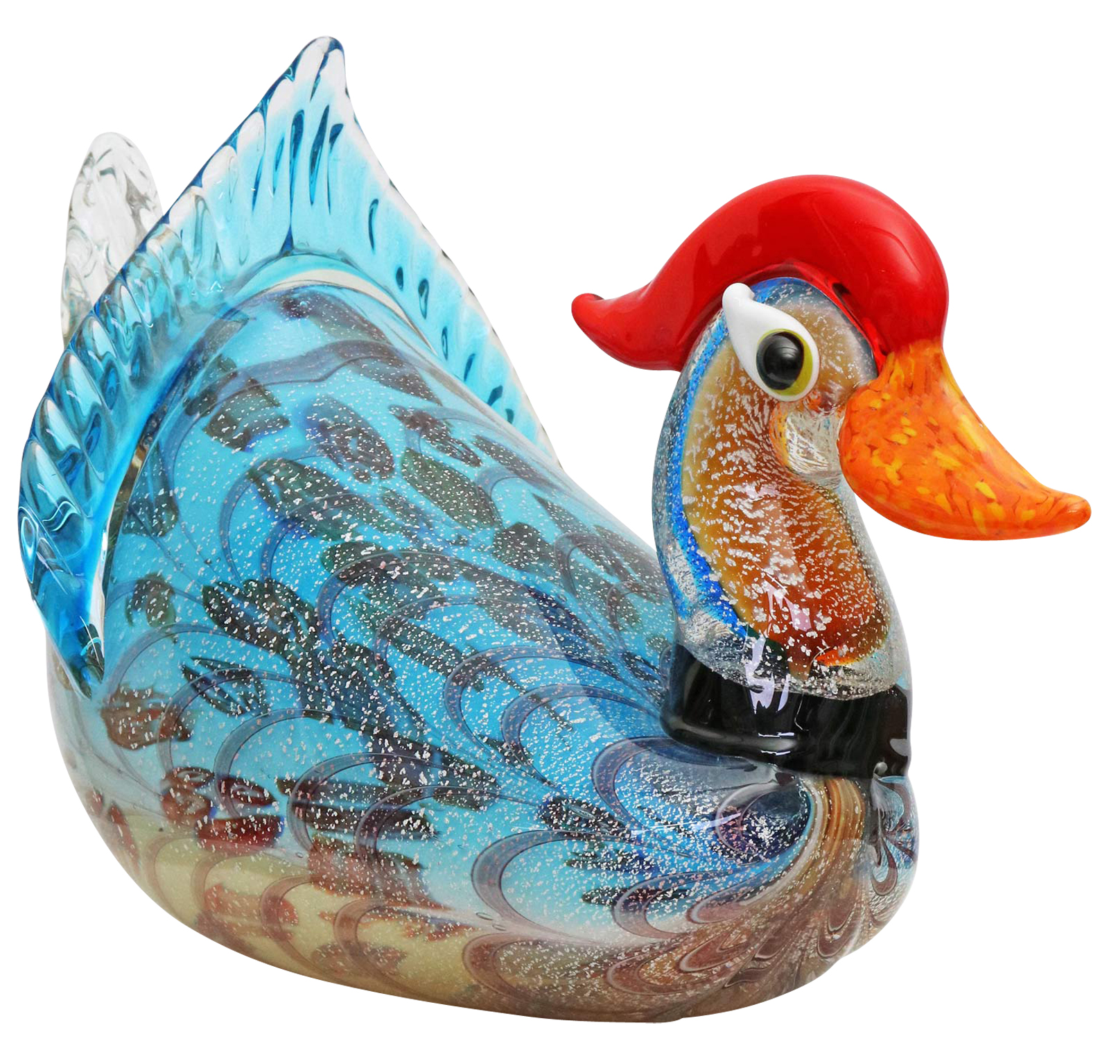 Glasfigur Figur Glas Ente Vogel im Murano Antik Stil 41