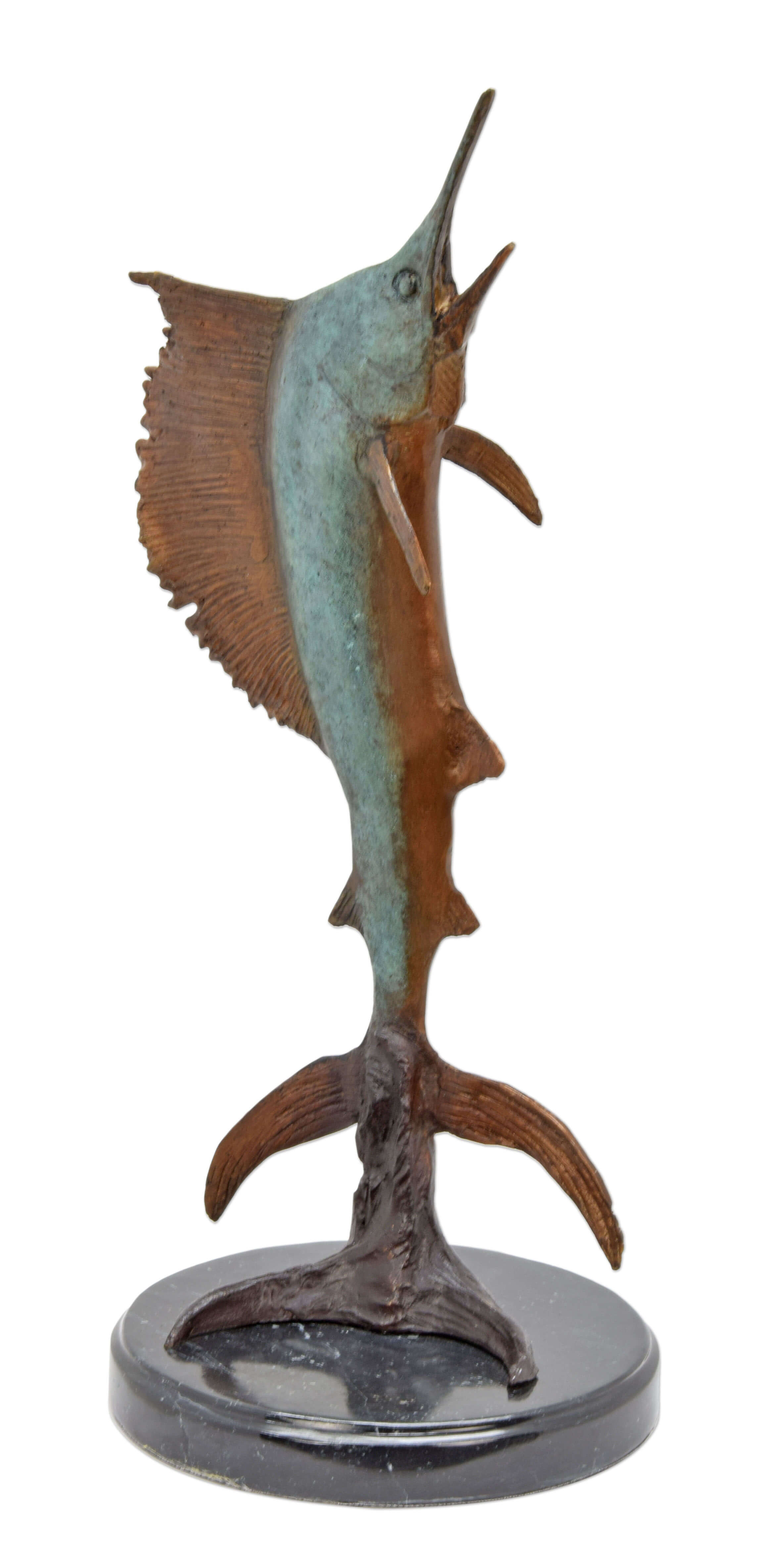 Bronzeskulptur Segelfisch Replikat Retro Design Dekoration