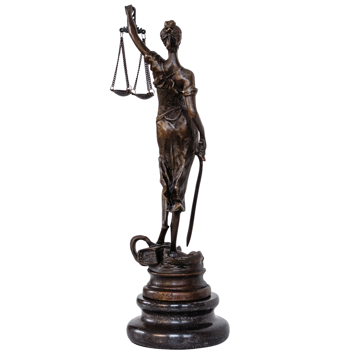 Bronzeskulptur Justitia Justizia Bronze Figur Skulptur im Antik-Stil - 24cm