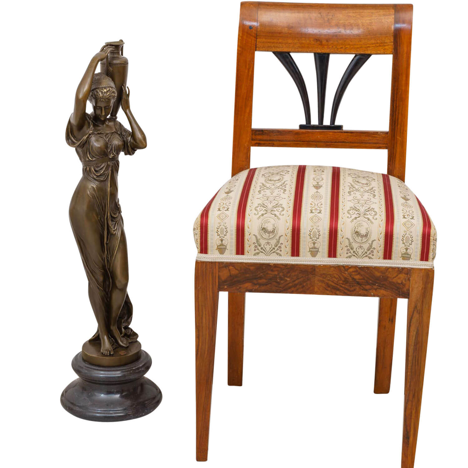 Bronzeskulptur Göttin Hebe Urne Amphore im Antik-Stil Bronze Figur Statue 75cm