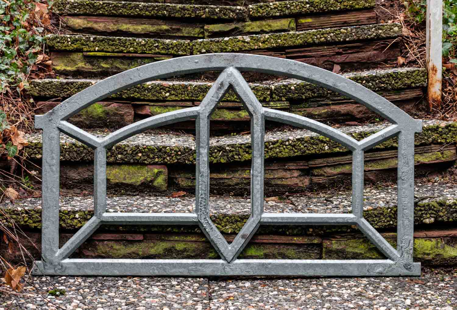 Fenster grau Stallfenster Eisenfenster Scheunenfenster Eisen 89cm Antik-Stil (o)