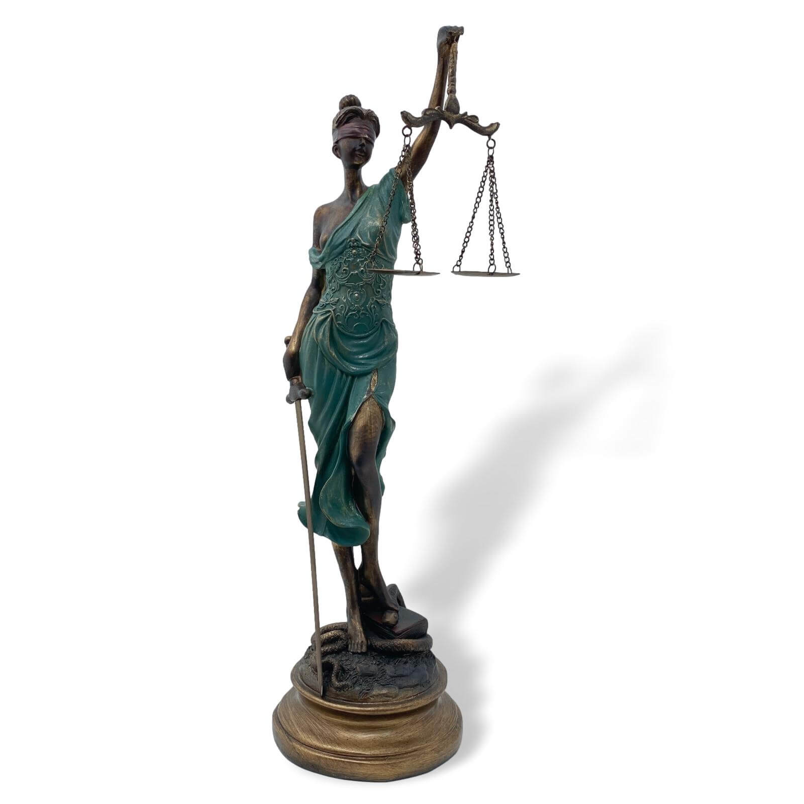 Skulptur Justitia Göttin der Gerechtigkeit Waage Figur im Antik-Stil 53cm