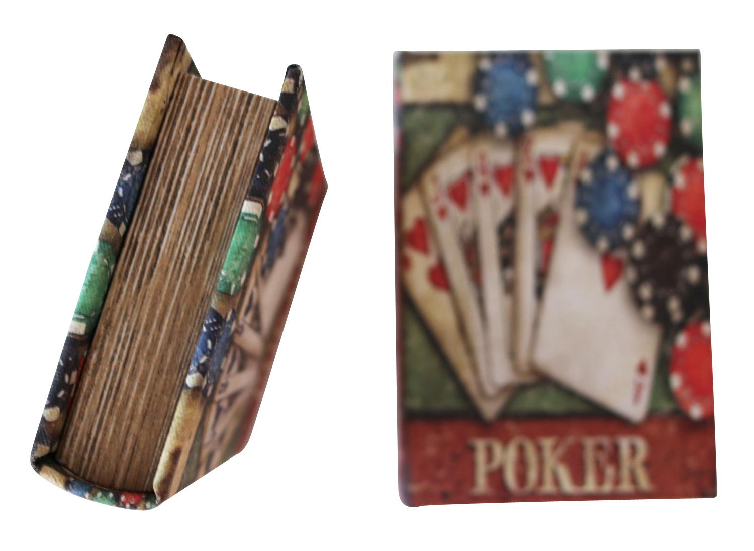 2 Poker Karten Pokerkarten Kartenspiel Box Hülle Buchattrappe Antik-Stil Joker