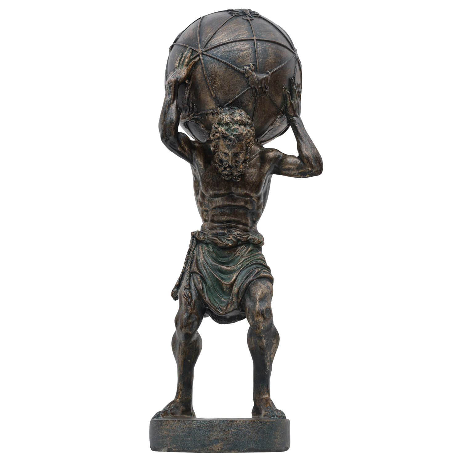Atlas Träger der Weltkugel Titan Skulptur Figur Statue Antik-Stil 42cm