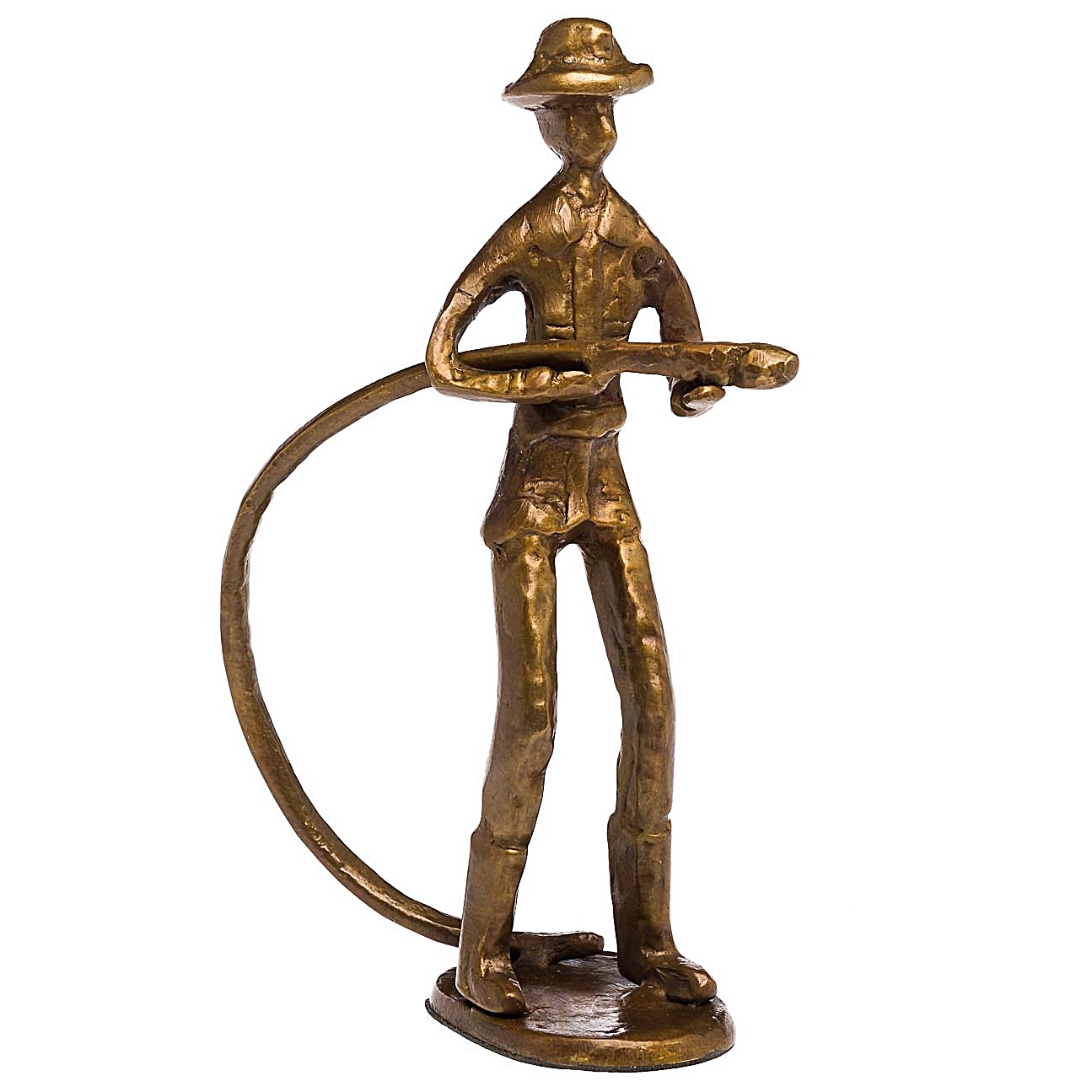 Skulptur Feuerwehrmann Feuerwehr Antik-Stil Bronze Figur Moderne Kunst