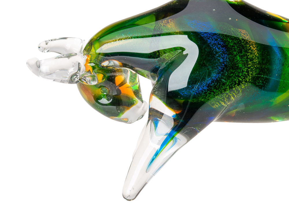 Glas Stier Bulle im Italien Murano Stil 24cm Glasfigur Skulptur glass bull
