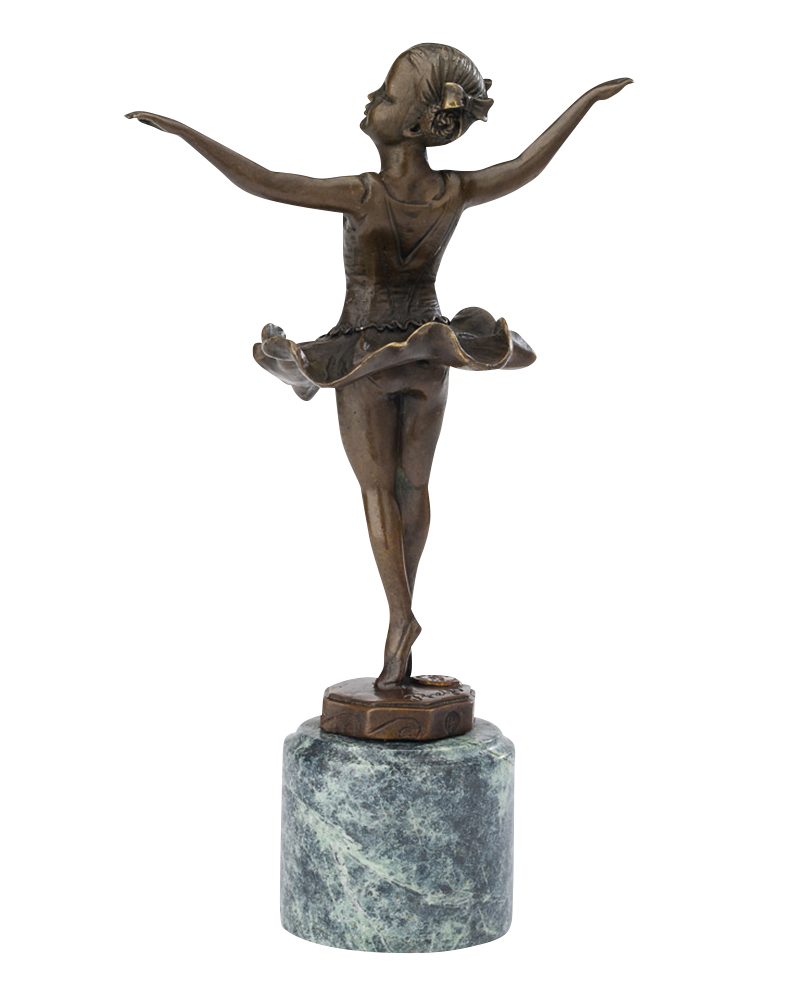 Bronze nach Ferdinand Preiss Ballerina Tänzerin Skulptur Art Deko Antik-Stil