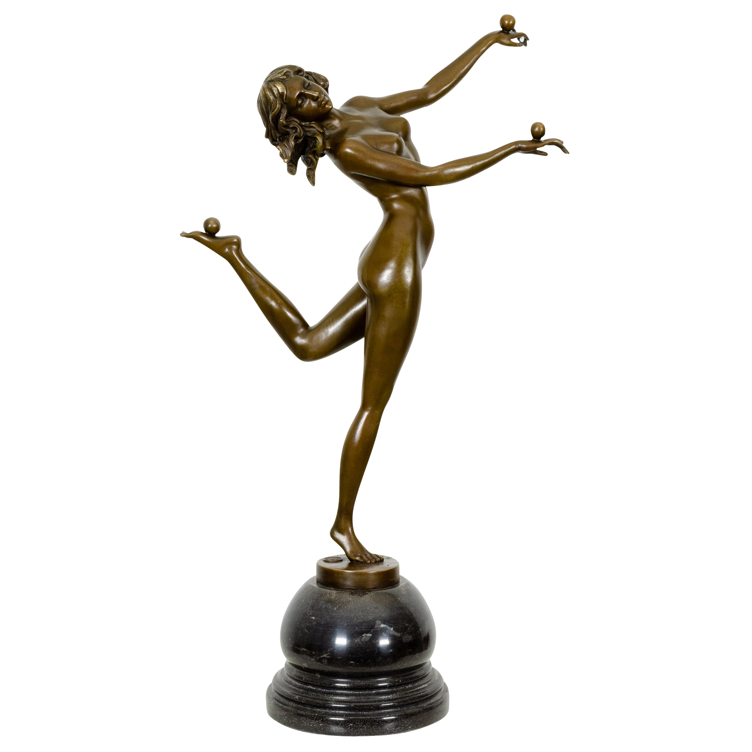 Bronzeskulptur Frau Trickstress im Antik-Stil Bronze Figur Statue 54cm